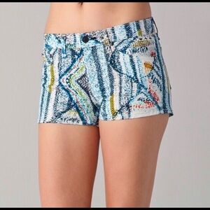 rag & bone Blue and Red Shorts with Graphic Print - Size 27 NWOT